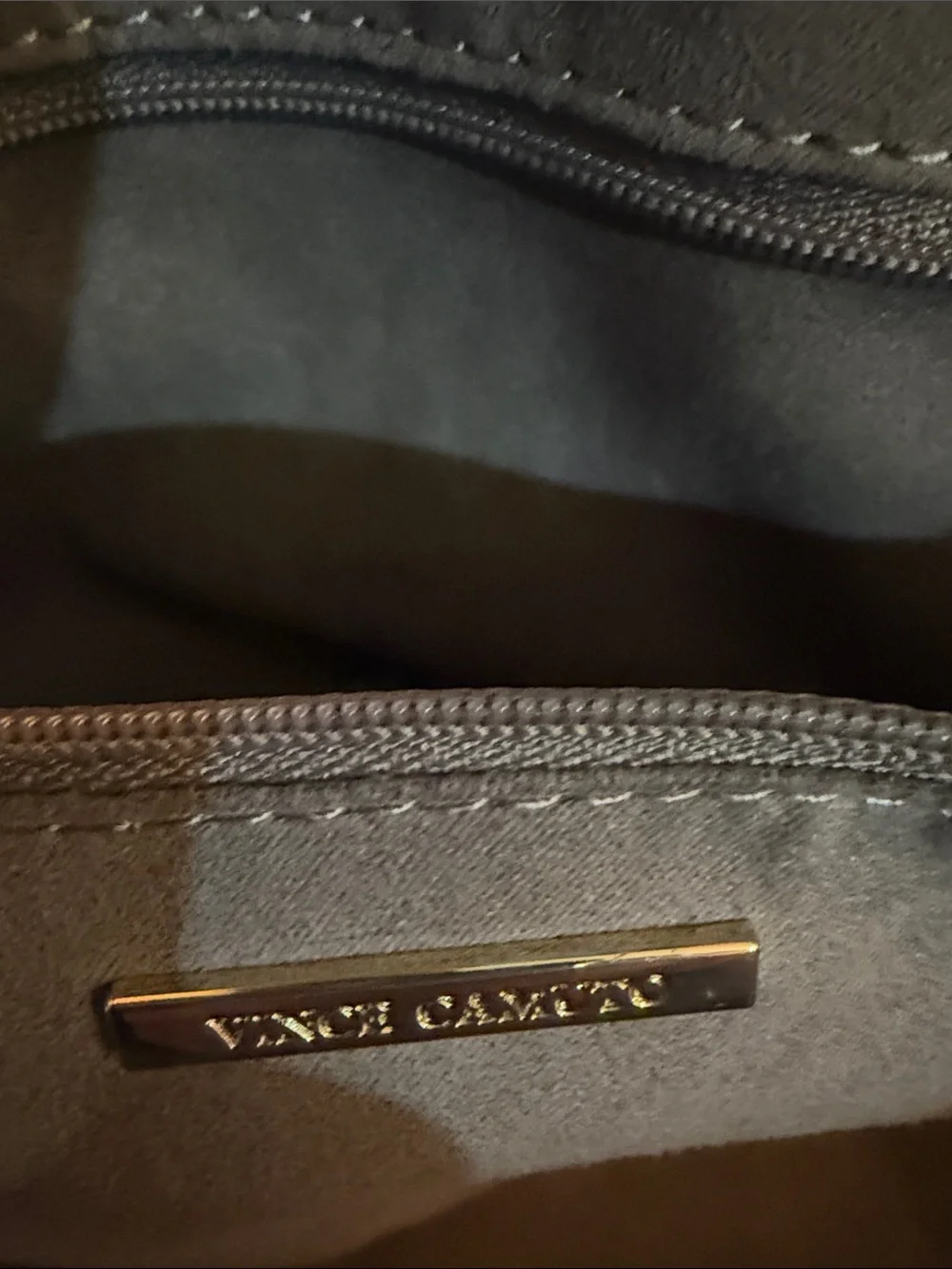 Vince Camuto Tan Leather Accent Clear Tote Bag with Round Handles